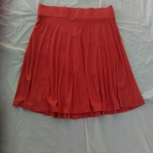 🟢 LOFT coral flared skirt